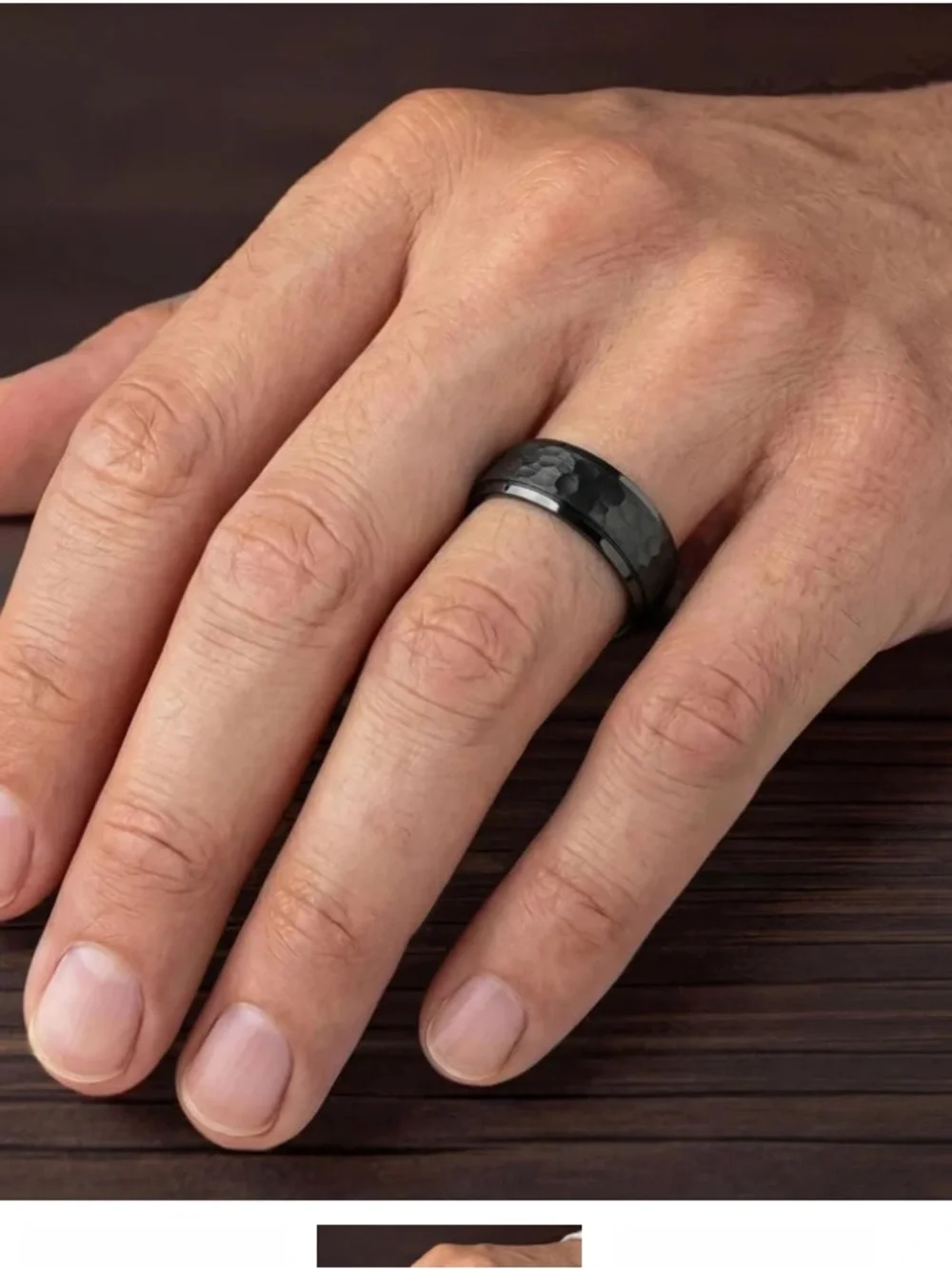 Men's Black Patterned Tungsten Carbide Ring — Modern Grooming Accessory